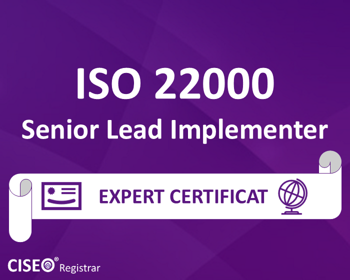 ISO 22000 SENIOR LEAD IMPLEMENTER CERTIFICAT